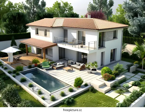 Modern house with swimming pool