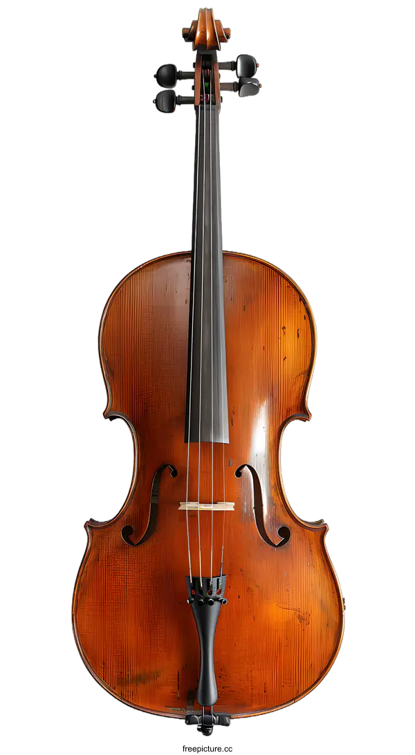 [Transparent Background PNG]Antique Cello with a Rich Brown Finish