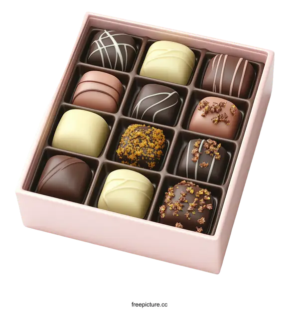 [Transparent Background PNG]Delicious Assorted Chocolate Gift Box
