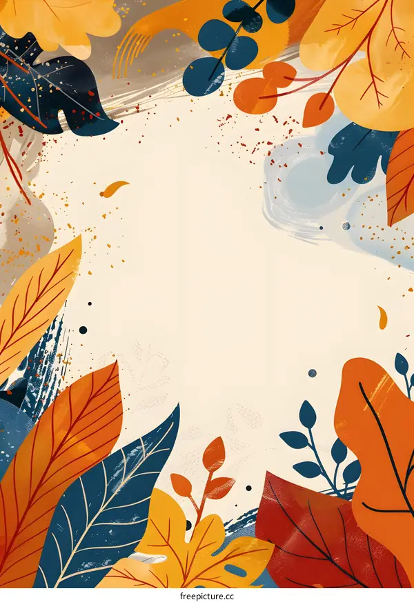 Autumn Leaves Border Frame Background Illustration