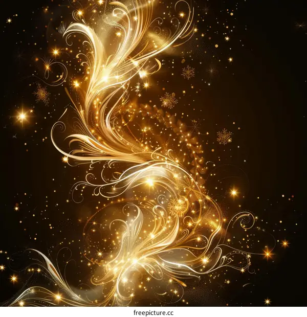 Golden floral pattern