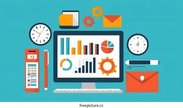 Business Analytics and Data Visualization Illustration