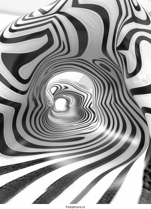 Black and white striped tunnel