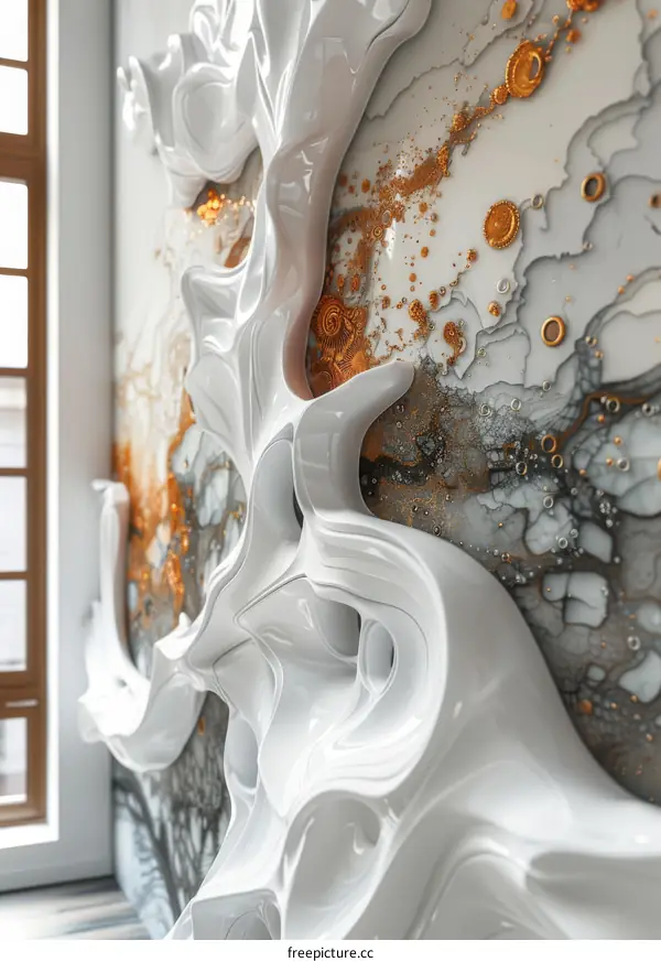 Abstract White Sculpted Wall Art