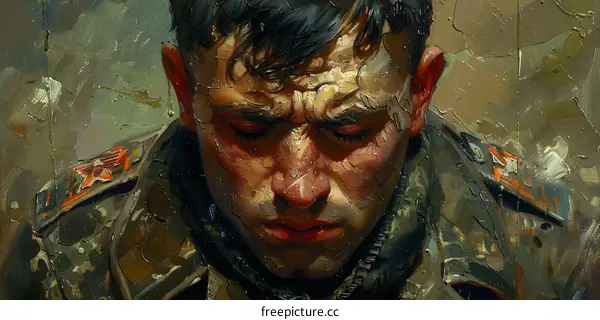 Close Up Portrait of a Man in Military Uniform