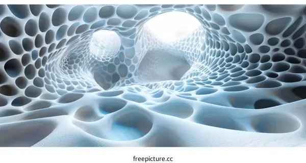 Futuristic organic architecture interior