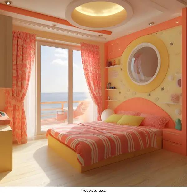 Modern Bedroom Interior Design with Sea View