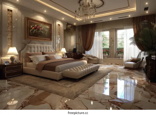 Luxurious Bedroom Interior Design Illustration