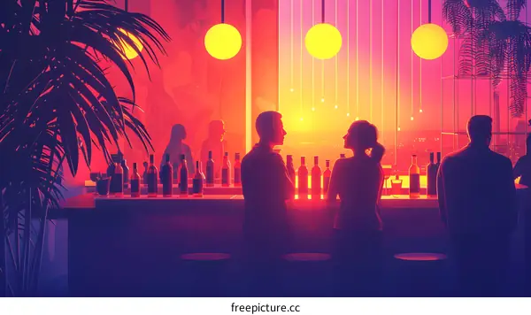 A group of people drinking at a bar