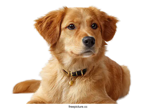 [Transparent Background PNG]Adorable Golden Retriever Puppy Portrait