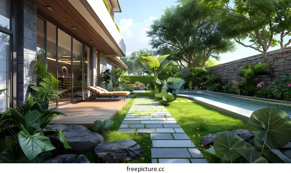 Modern villa garden design