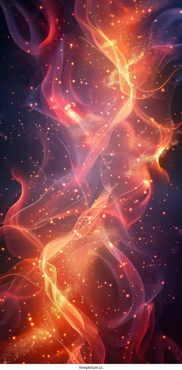 Mystical Nebula in Red and Pink