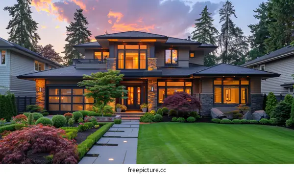 Modern House Exterior Design with Landscaping