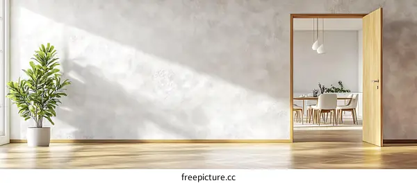 Empty Modern Home Interior with Sunlight