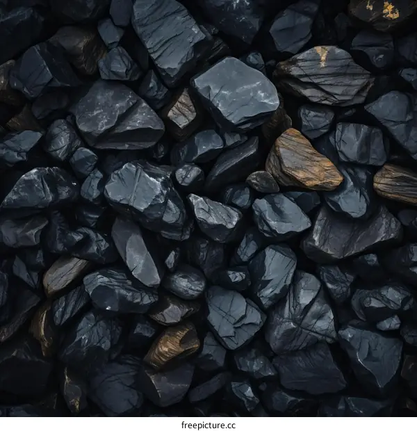 Smooth Dark Gray Rocks with Natural Texture