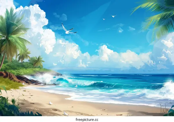 The beach is beautiful and peaceful