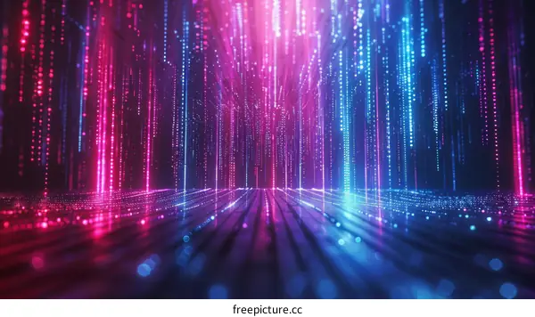 Colorful Glowing Particles Background