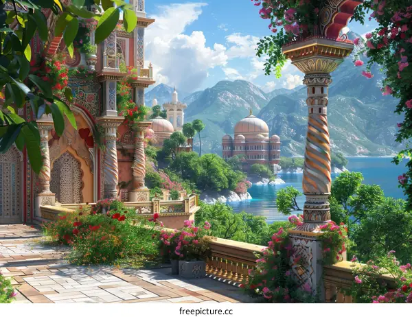 Fantasy Palace Terrace with Breathtaking Mountain and Sea Views