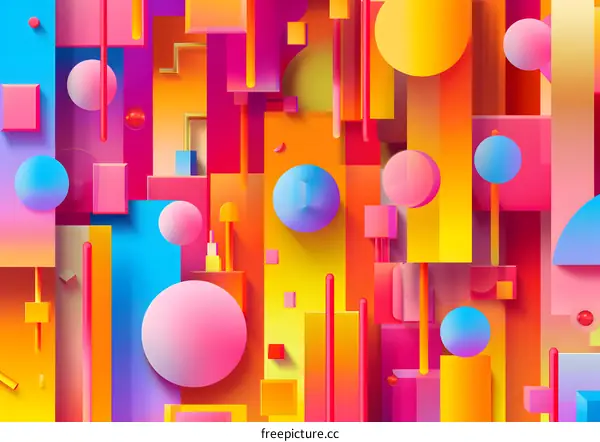 Abstract Colorful Geometric Shapes Background