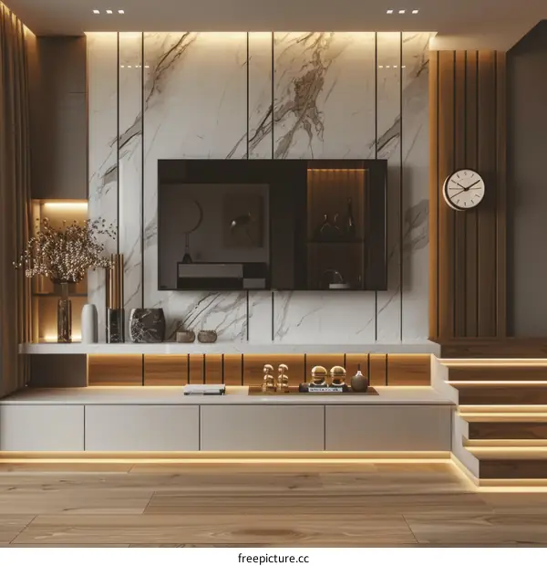 3D Rendering Modern Apartment Living Room