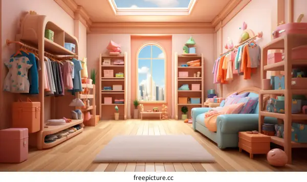 A beautiful illustration of a home nursery