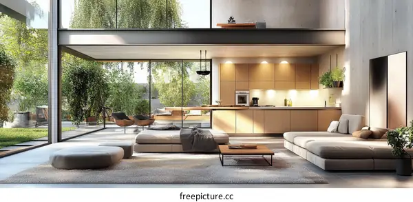 Modern Open-Plan Living Area Design