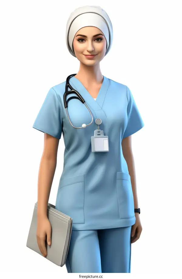 Smiling Muslim Nurse in Hijab