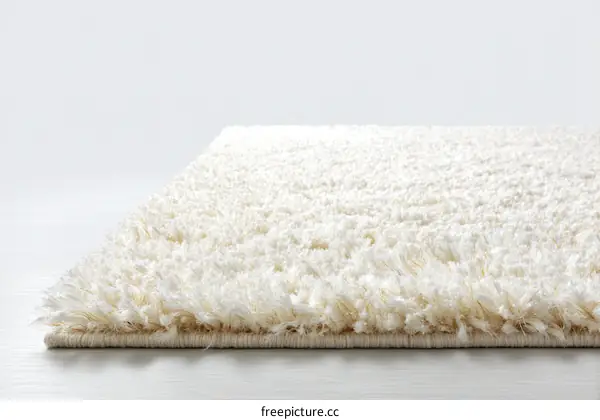 Cream Colored Plush Shaggy Area Rug