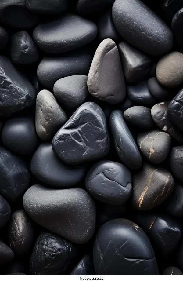 Assortment of black stones