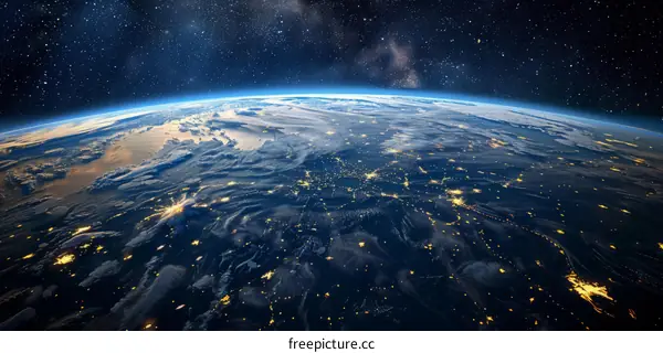 Earth from space showing North and South America