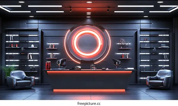 Futuristic Modern Office Reception Area Design