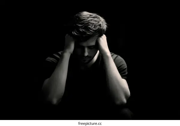 Portrait of a Depressed Caucasian Man