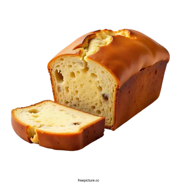 [Transparent Background PNG]Delicious Homemade Raisin Loaf Cake Slice