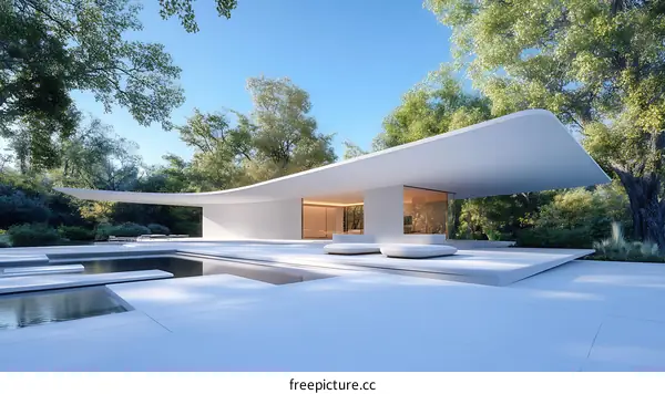 Modern Architectural Design with Outdoor Relaxation Area