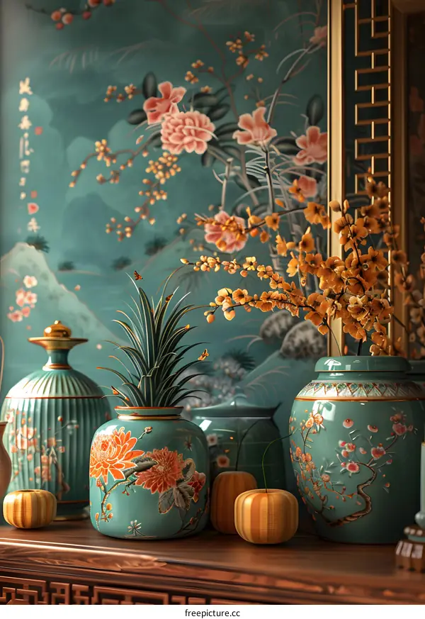 Antique Chinese Ceramics Vase Decor