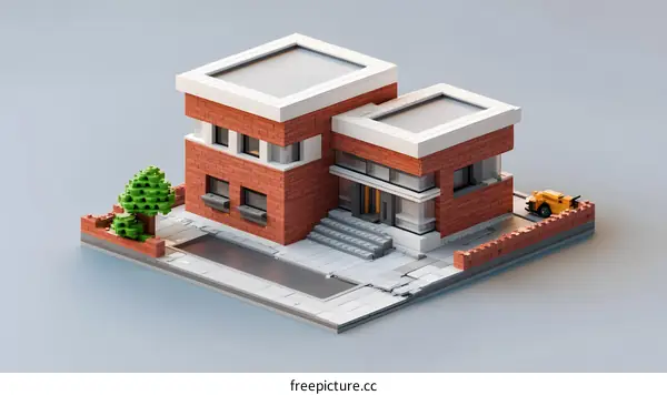 Modern Brick House Lego Architecture Model