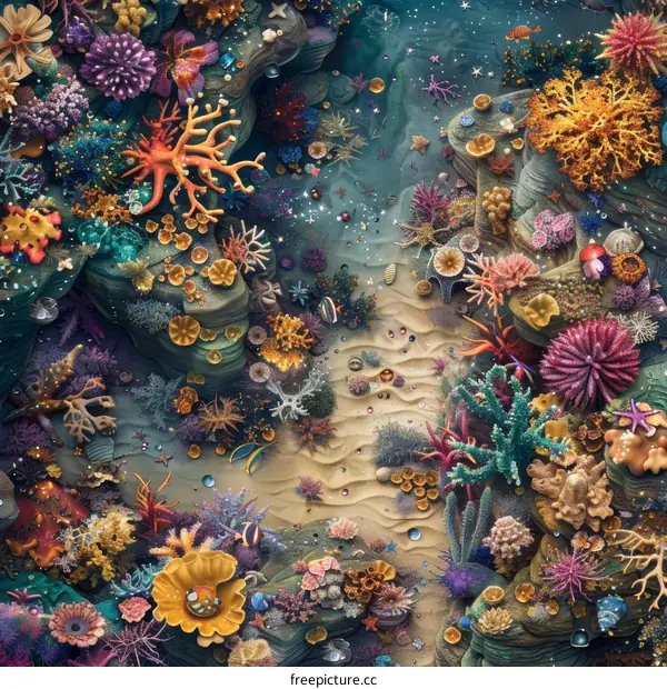 Undersea world full of fantasy and colors