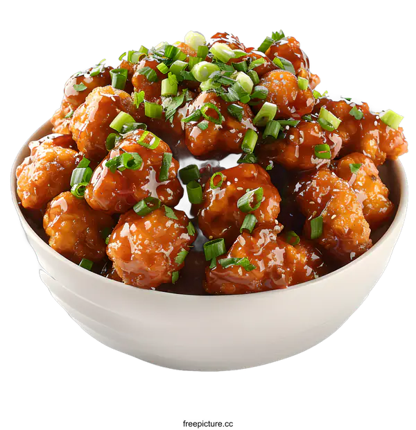 [Transparent Background PNG]bowl of orange chicken