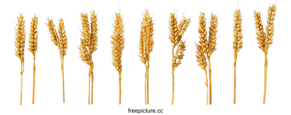[Transparent Background PNG]Wheat Ears Isolated on White Background