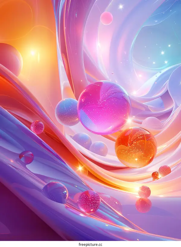 Glowing Orbs: A Dreamlike, Ethereal World