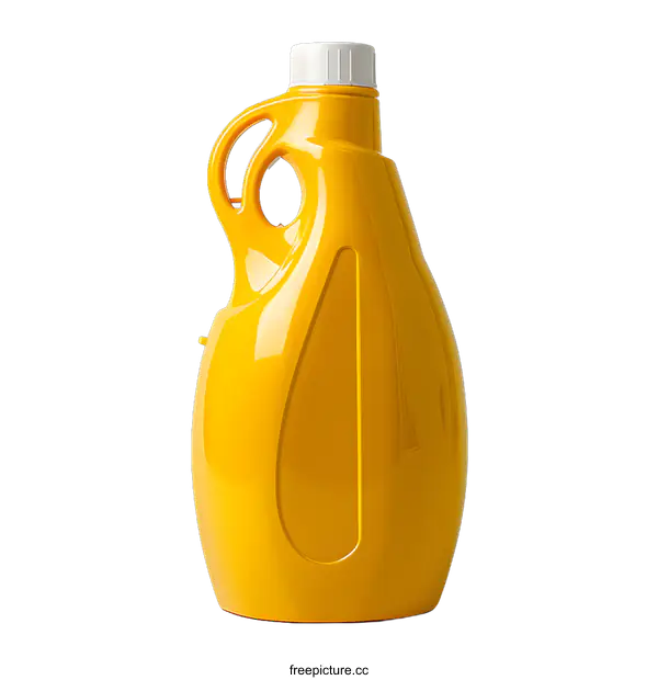 [Transparent Background PNG]Yellow Plastic Bottle with White Cap