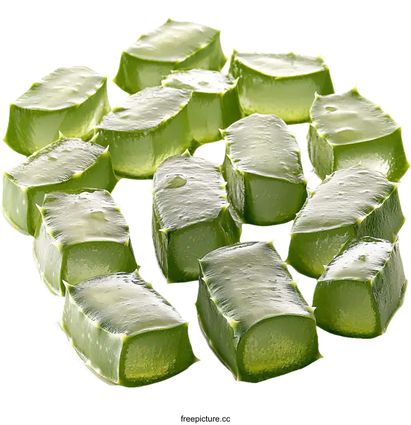 [Transparent Background PNG]Aloe Vera Cubes Close-up