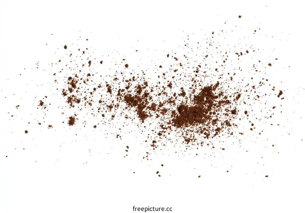 Brown Powder Texture Isolated on White Background