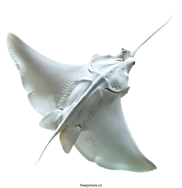 [Transparent Background PNG]A white stingray isolated on a white background