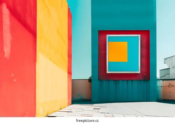 Colorful Architecture Walls with Geometric Shapes