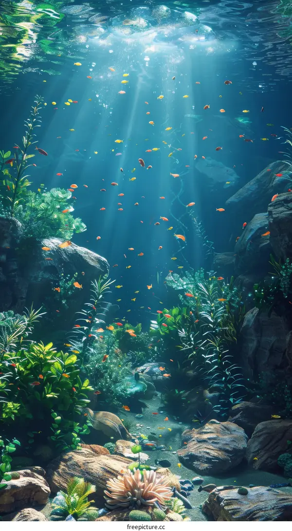 Vibrant Underwater World: Fish, Plants, and Coral Reefs