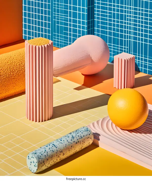 Abstract Geometric Shapes in a Colorful Setting