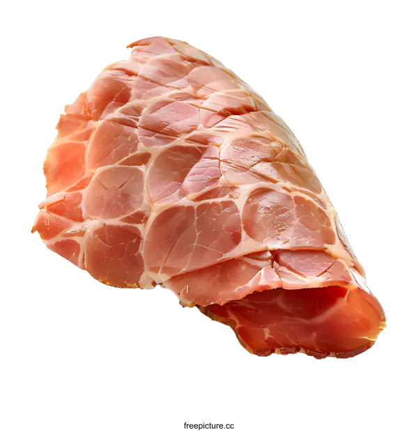 [Transparent Background PNG]Sliced cooked ham isolated on white background