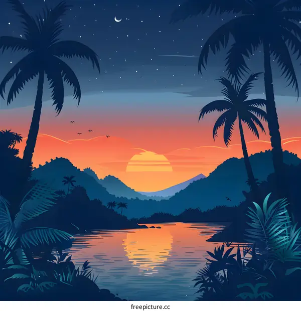 Tropical Rainforest Sunset