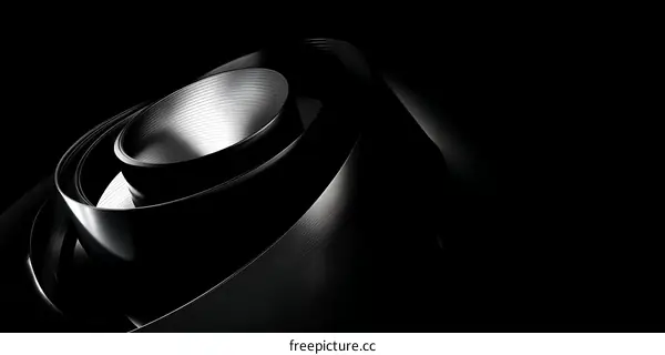 Abstract Metal Shapes in Darkness